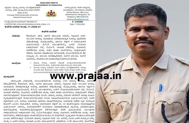 ಶಿವಮೊಗ್ಗ: ಮಾಲ್ವೆಯಲ್ಲಿ ಅಕ್ರಮ ಮರಗಳ ಕಟಾವು ಆರೋಪದಡಿ ಸಾಗರ ‘RFO ಅಣ್ಣಪ್ಪ.ಬಿ’ ಅಮಾನತು