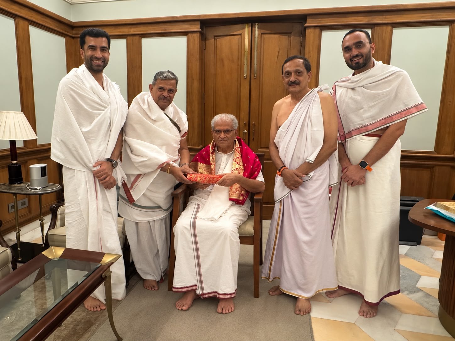 Dattatreya Hosabale visits Dharmasthala RSS leader conveys best wishes to Dr Veerendra Heggade